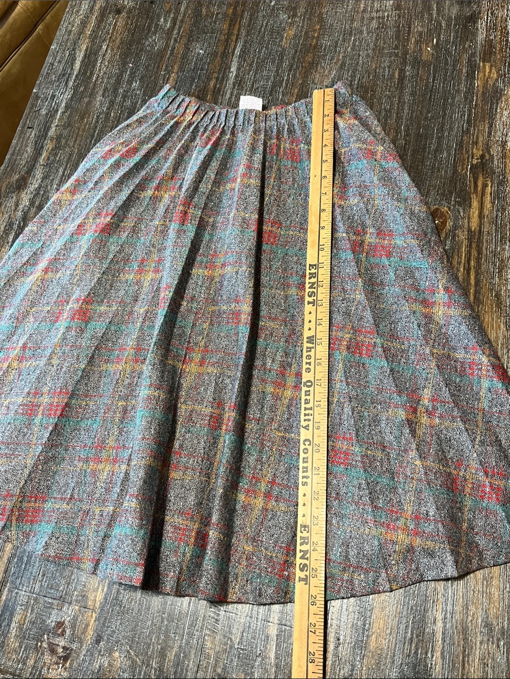 Vintage Graff California Ware Plaid A-Line Skirt Set in Multicolor Tweed - Picture 11 of 11